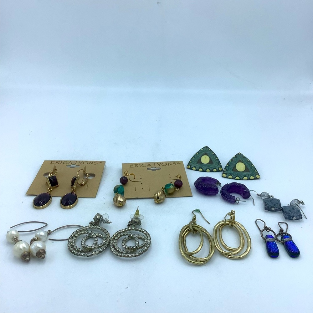 Bundle of Nine Pierced Earring Sets